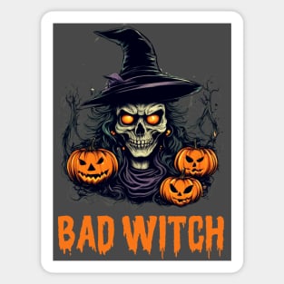 Bad Witch, Happy Halloween trick or treat Sticker